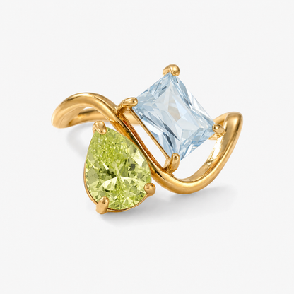 Verity Birthstone Duo Ring — August & March birthstones