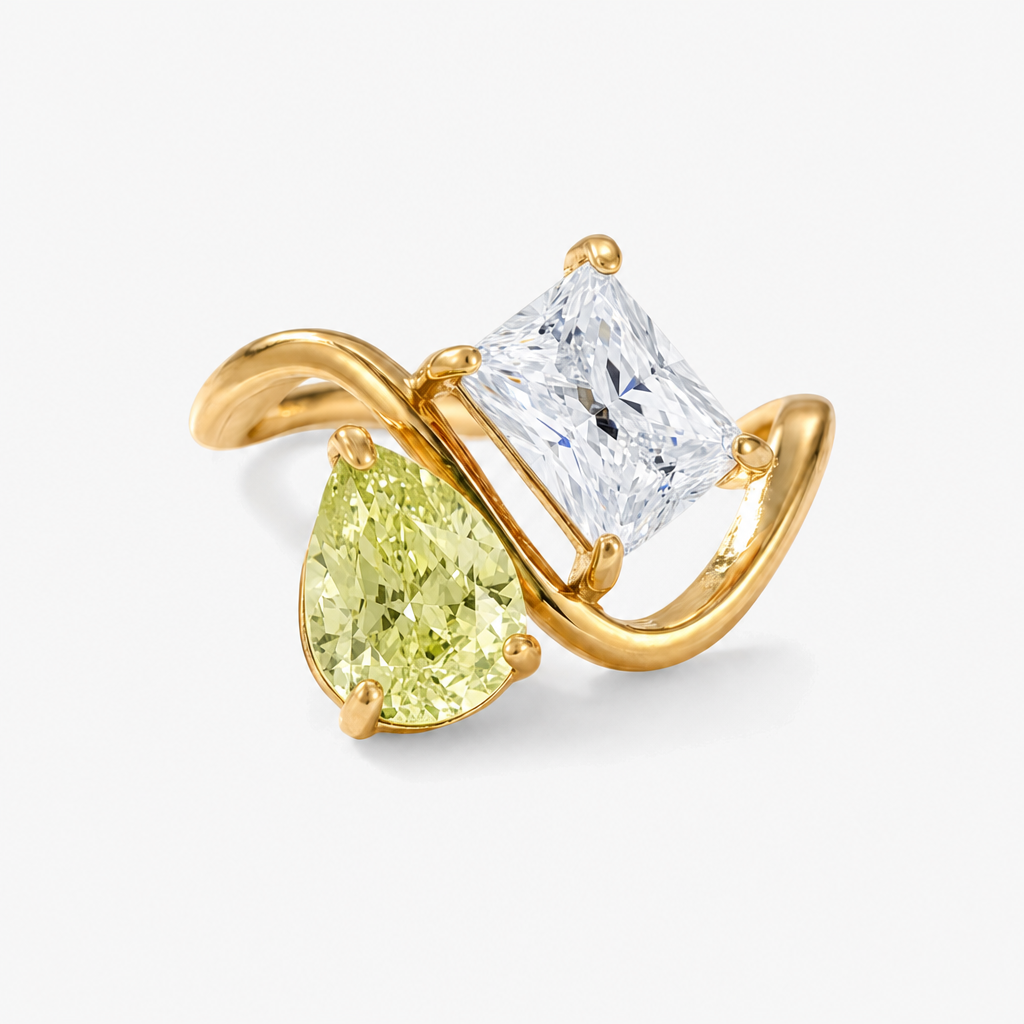 Verity Birthstone Duo Ring — August & April birthstones