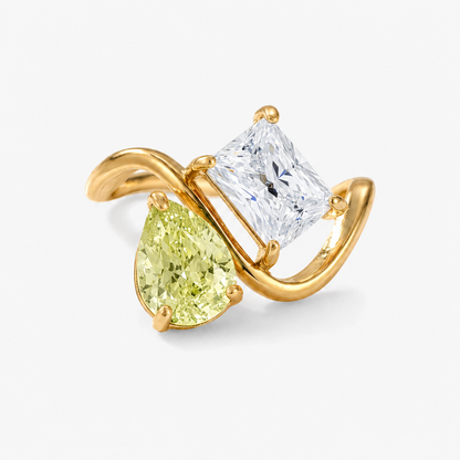 Verity Birthstone Duo Ring — August & April birthstones