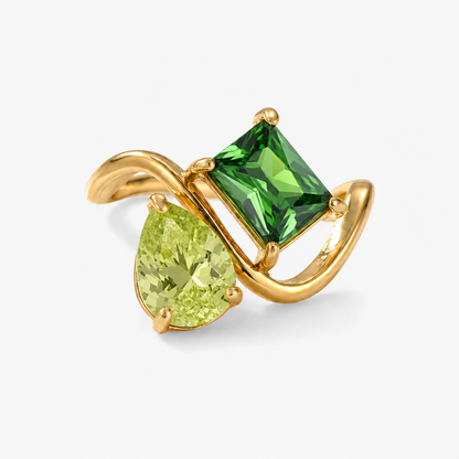 Verity Birthstone Duo Ring — August & May birthstones