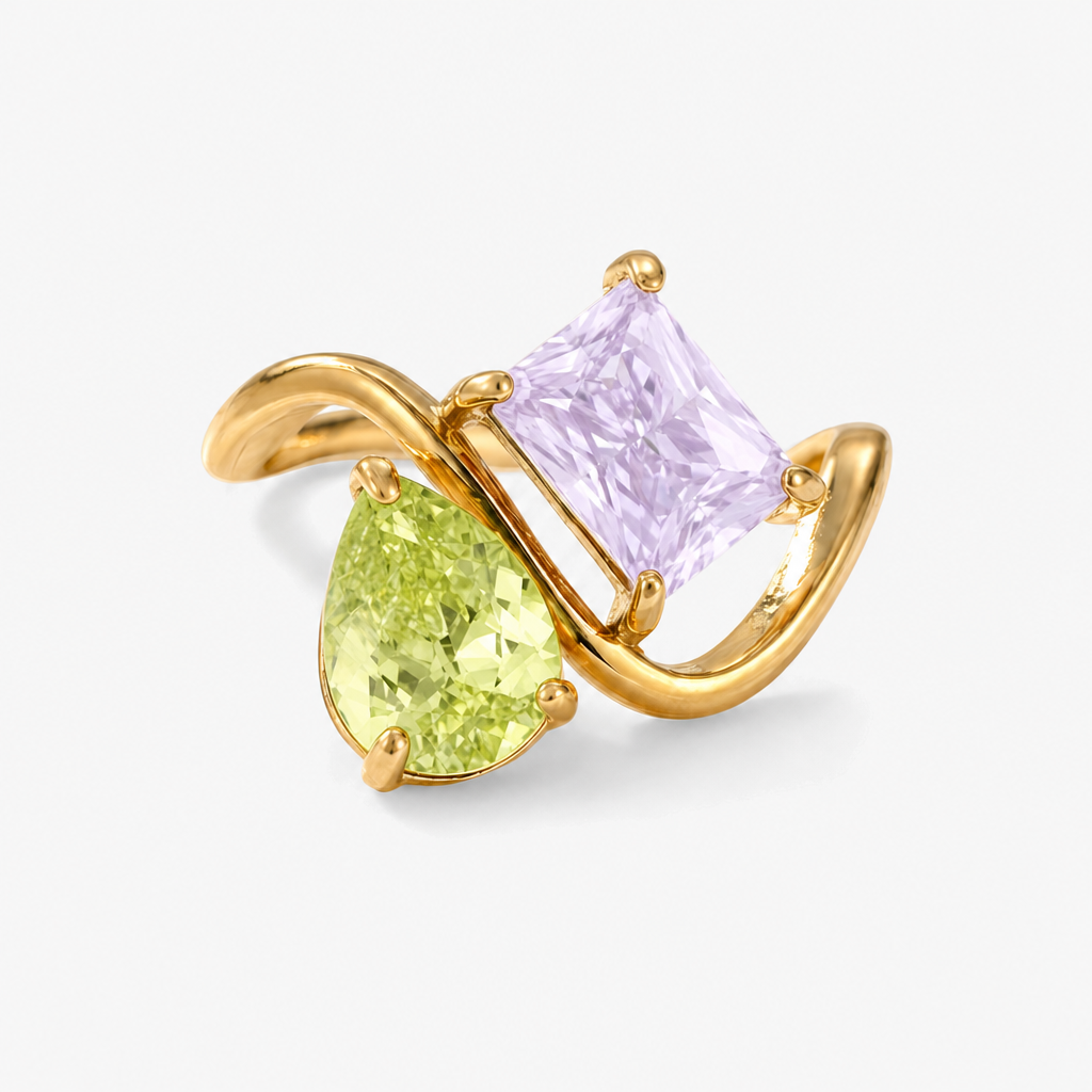 Verity Birthstone Duo Ring — August & June birthstones