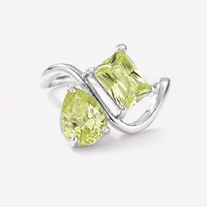 Verity Birthstone Duo Ring (Silver) — August & August birthstones