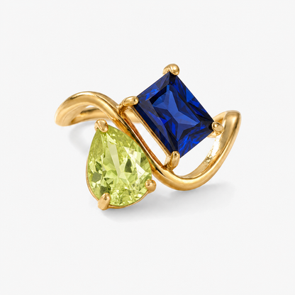 Verity Birthstone Duo Ring — August & September birthstones