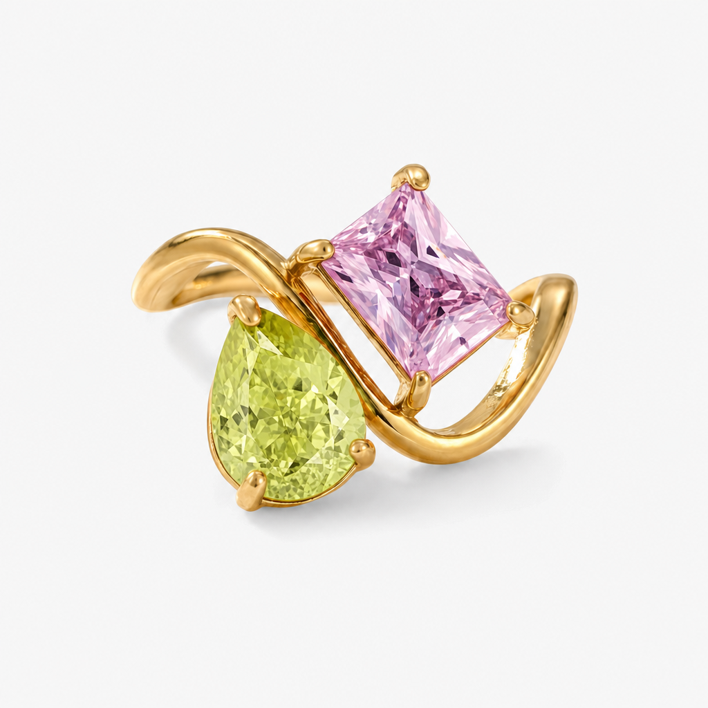 Verity Birthstone Duo Ring — August & October birthstones