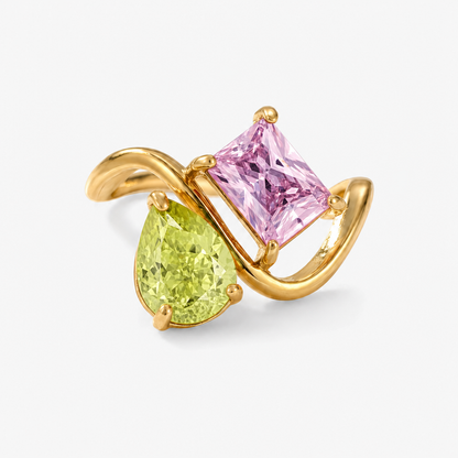 Verity Birthstone Duo Ring — August & October birthstones