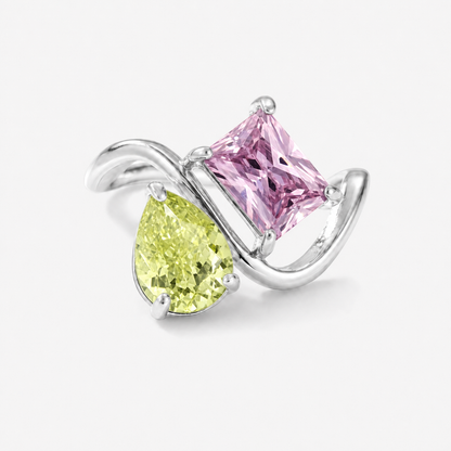 Verity Birthstone Duo Ring (Silver) — August & October birthstones