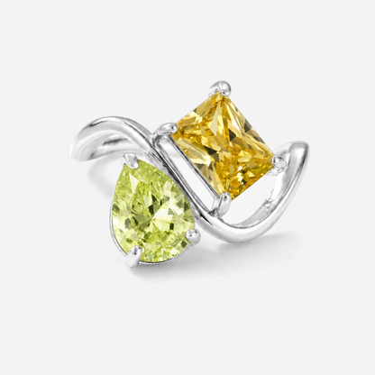 Verity Birthstone Duo Ring (Silver) — August & November birthstones