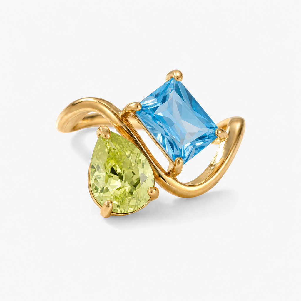 Verity Birthstone Duo Ring — August & December birthstones