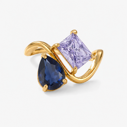 Verity Birthstone Duo Ring — September & February birthstones