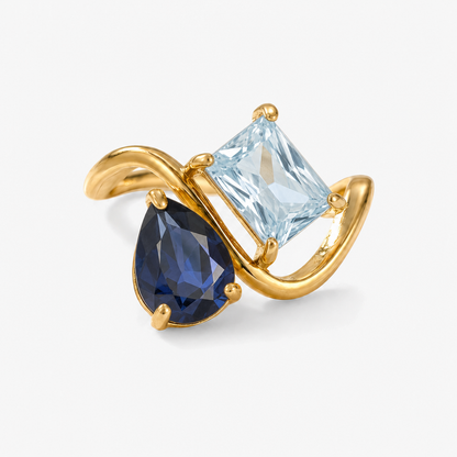 Verity Birthstone Duo Ring — September & March birthstones