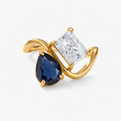 Verity Birthstone Duo Ring — September & April birthstones