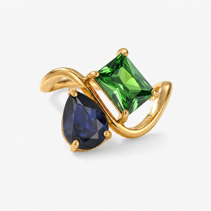Verity Birthstone Duo Ring — September & May birthstones