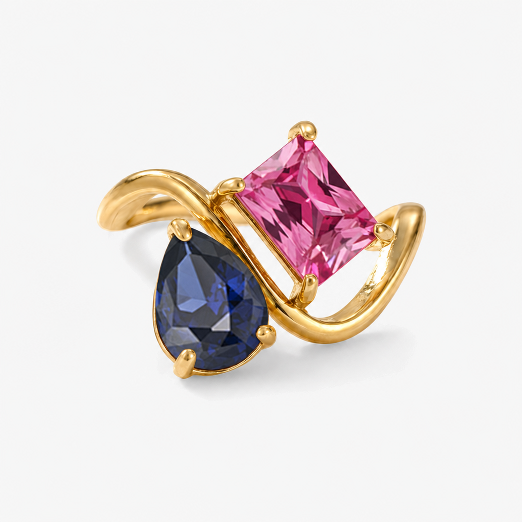 Verity Birthstone Duo Ring — September & July birthstones