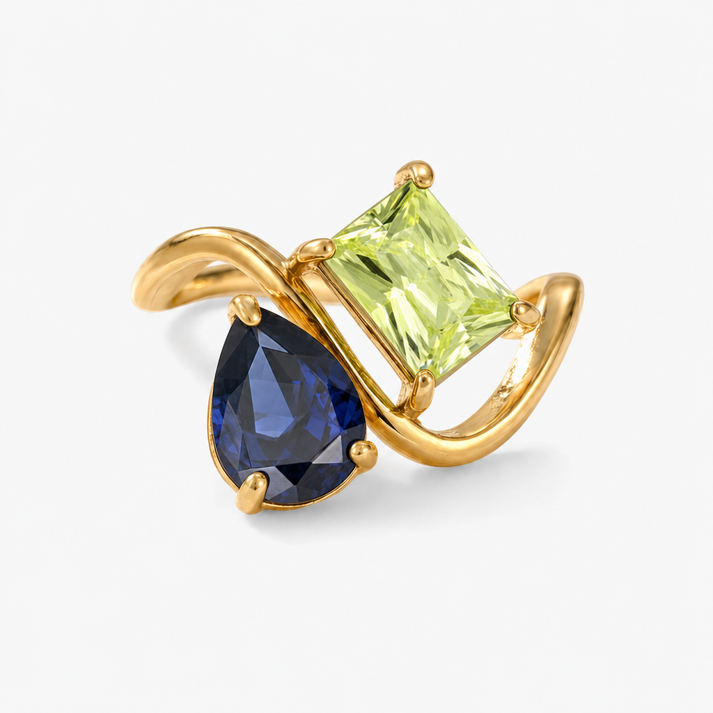Verity Birthstone Duo Ring — September & August birthstones