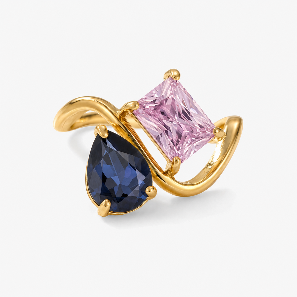 Verity Birthstone Duo Ring — September & October birthstones