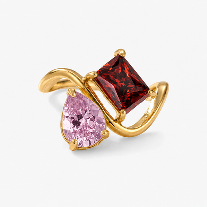 Verity Birthstone Duo Ring — October & January birthstones