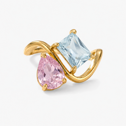 Verity Birthstone Duo Ring — October & March birthstones