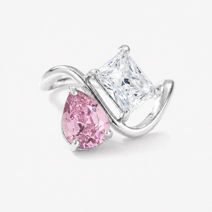 Verity Birthstone Duo Ring (Silver) — October & April birthstones