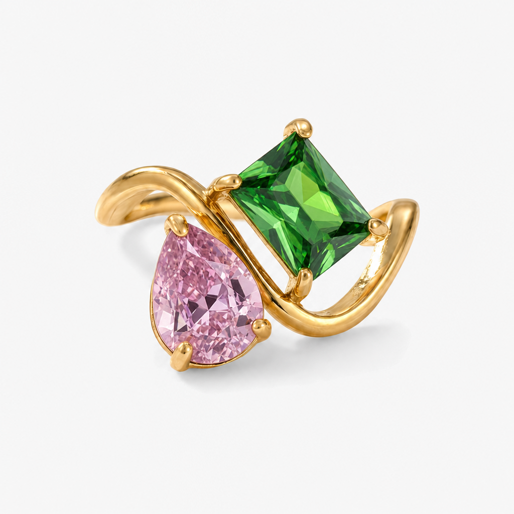Verity Birthstone Duo Ring — October & May birthstones