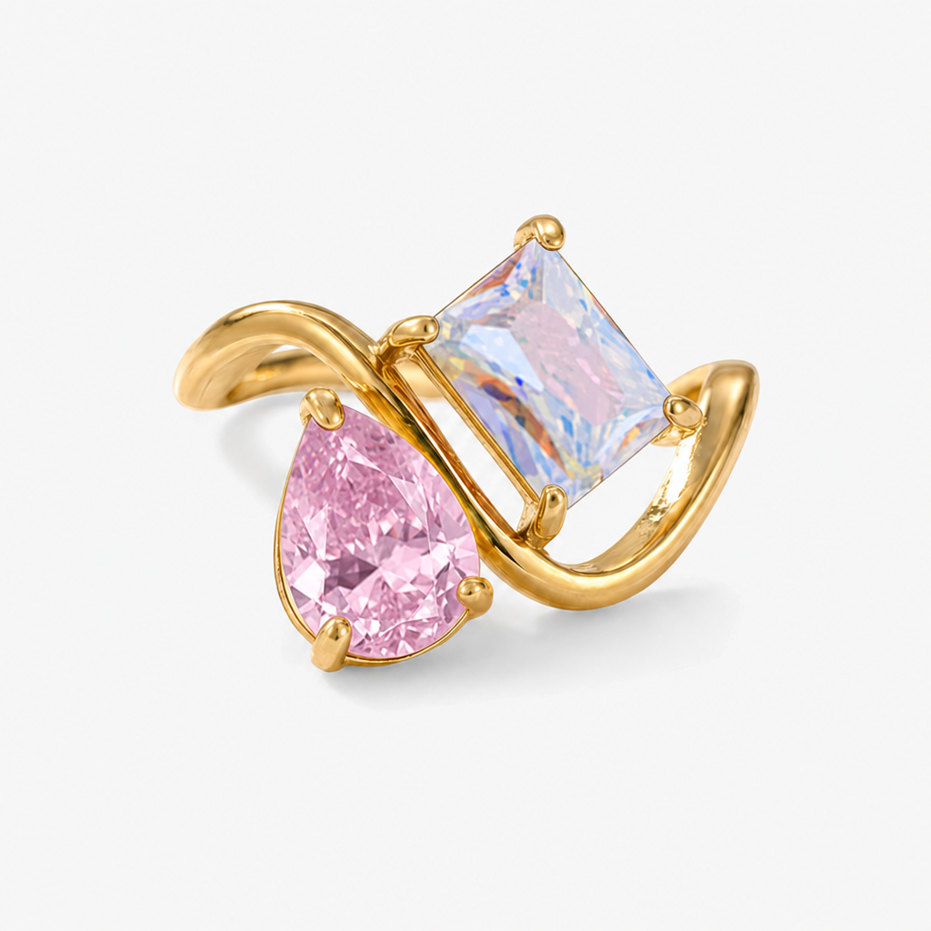 Verity Birthstone Duo Ring — October & June birthstones