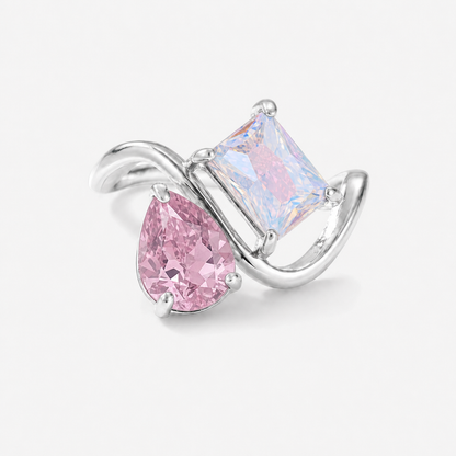 Verity Birthstone Duo Ring (Silver) — October & June birthstones