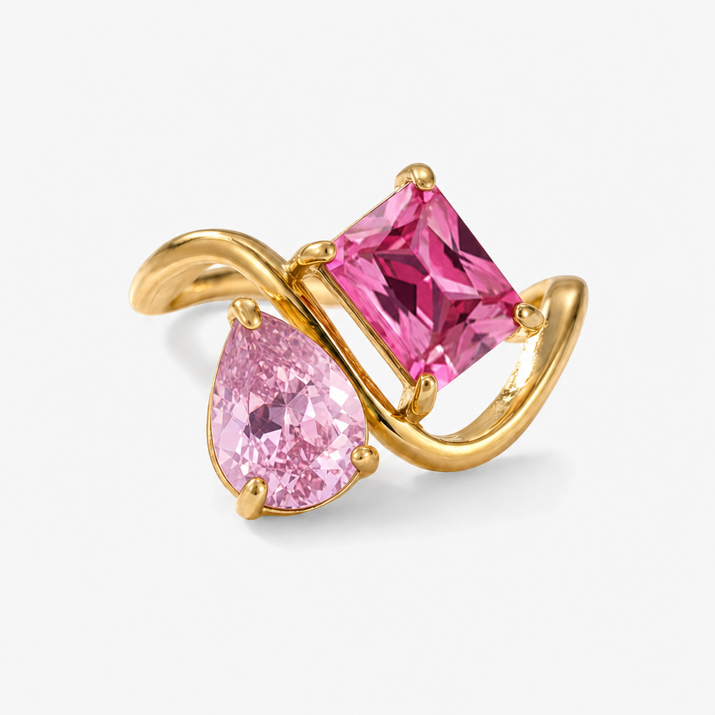 Verity Birthstone Duo Ring — October & July birthstones