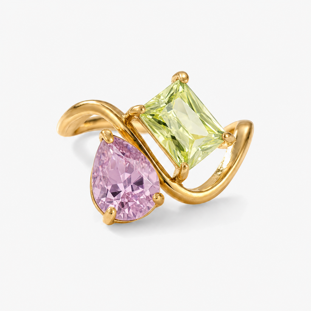 Verity Birthstone Duo Ring — October & August birthstones
