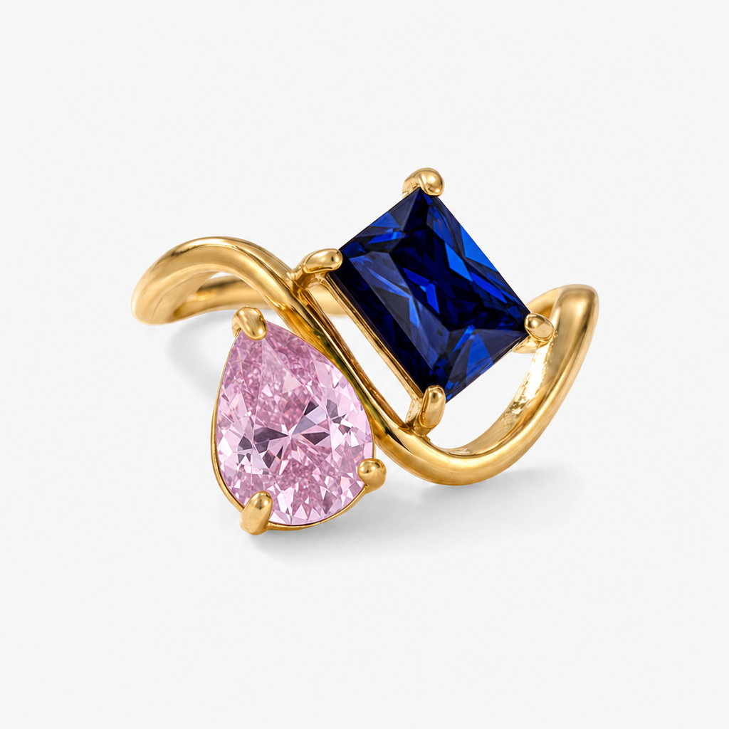Verity Birthstone Duo Ring — October & September birthstones
