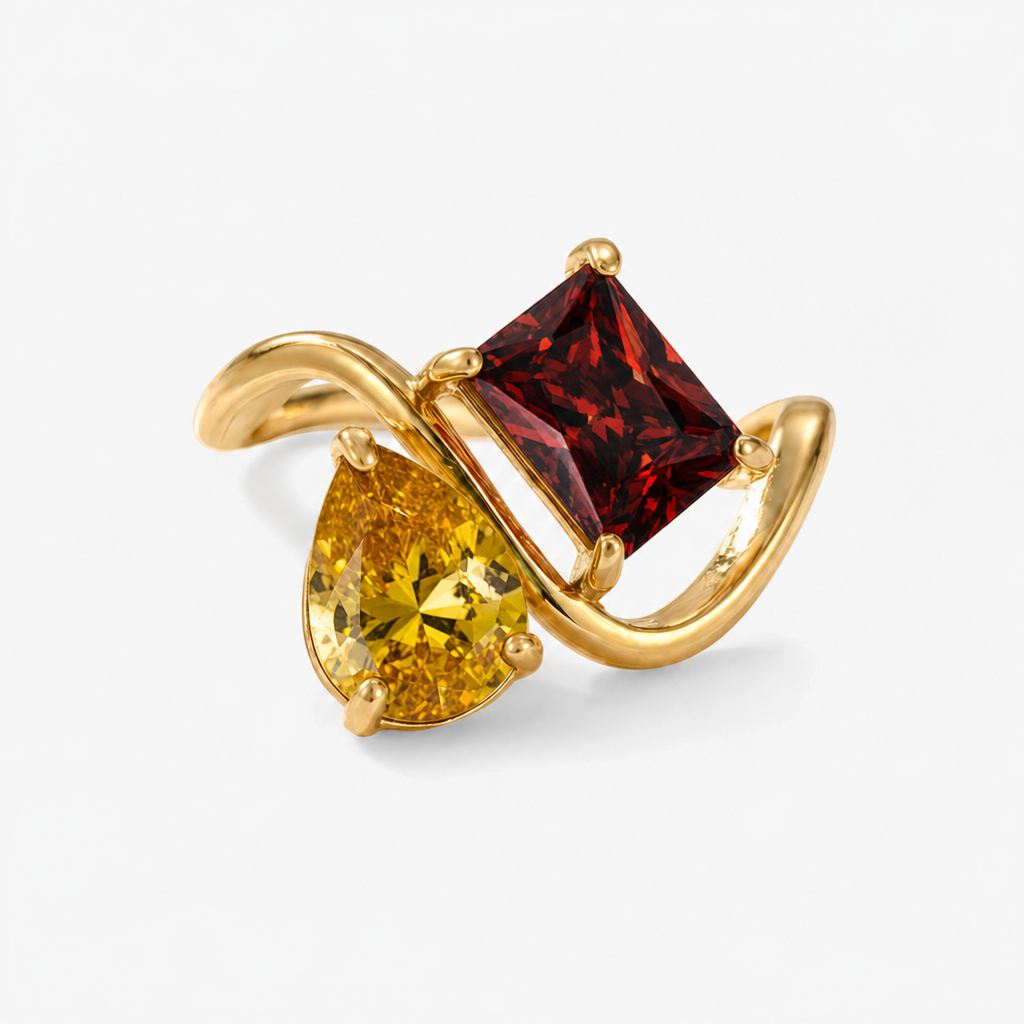 Verity Birthstone Duo Ring — November & January birthstones