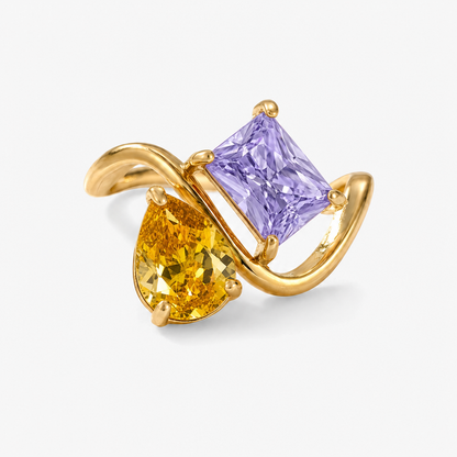 Verity Birthstone Duo Ring — November & February birthstones