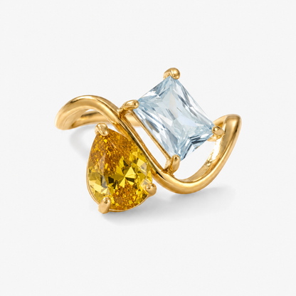 Verity Birthstone Duo Ring — November & March birthstones