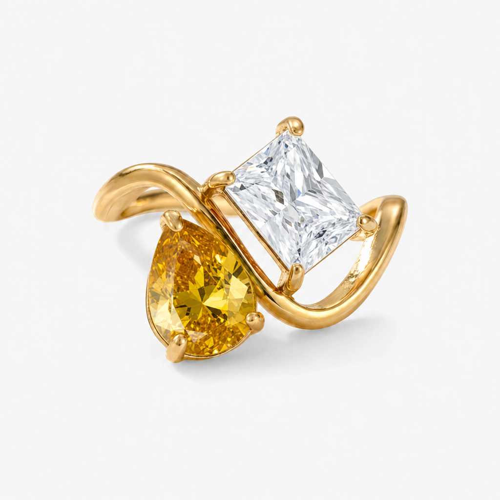 Verity Birthstone Duo Ring — November & April birthstones