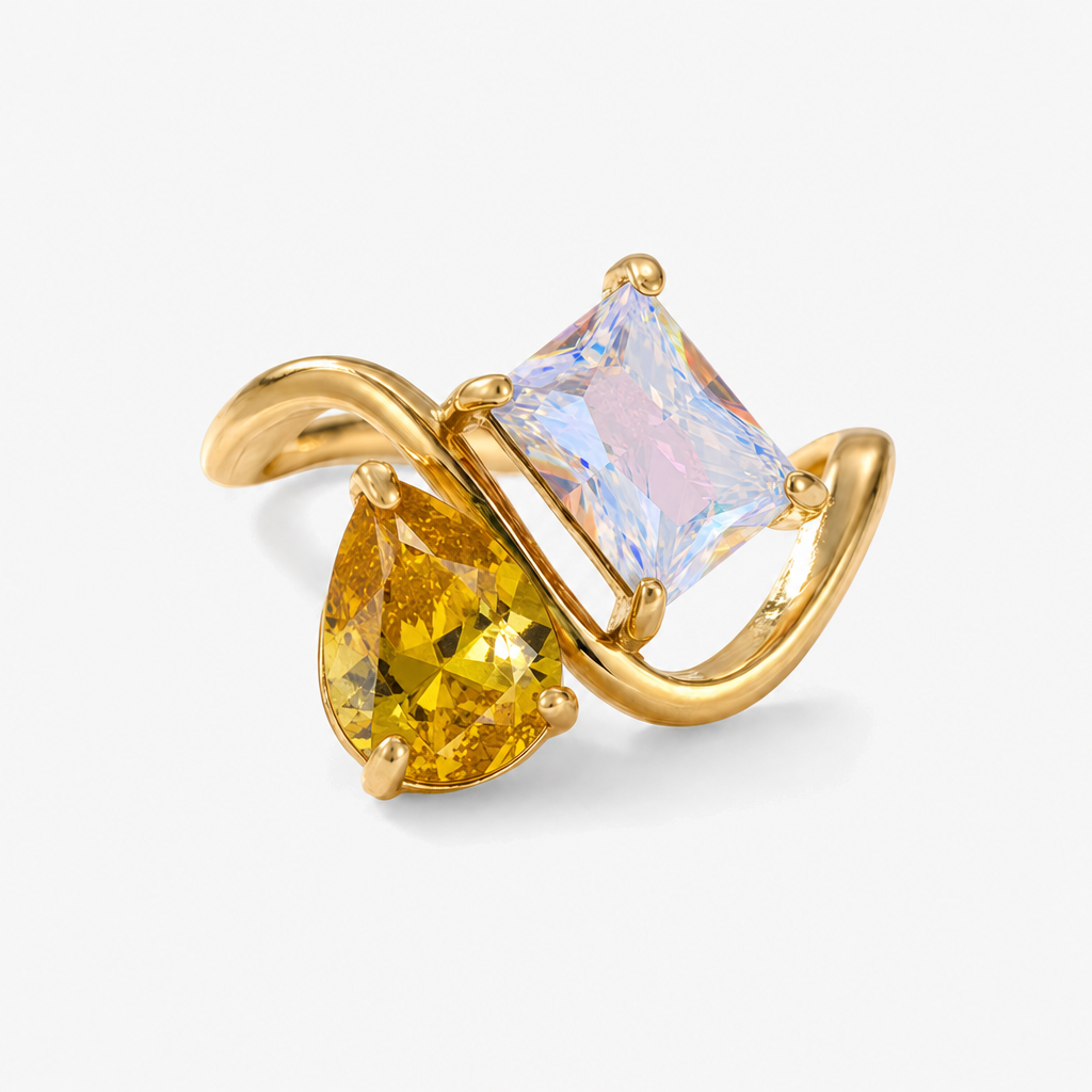 Verity Birthstone Duo Ring — November & June birthstones