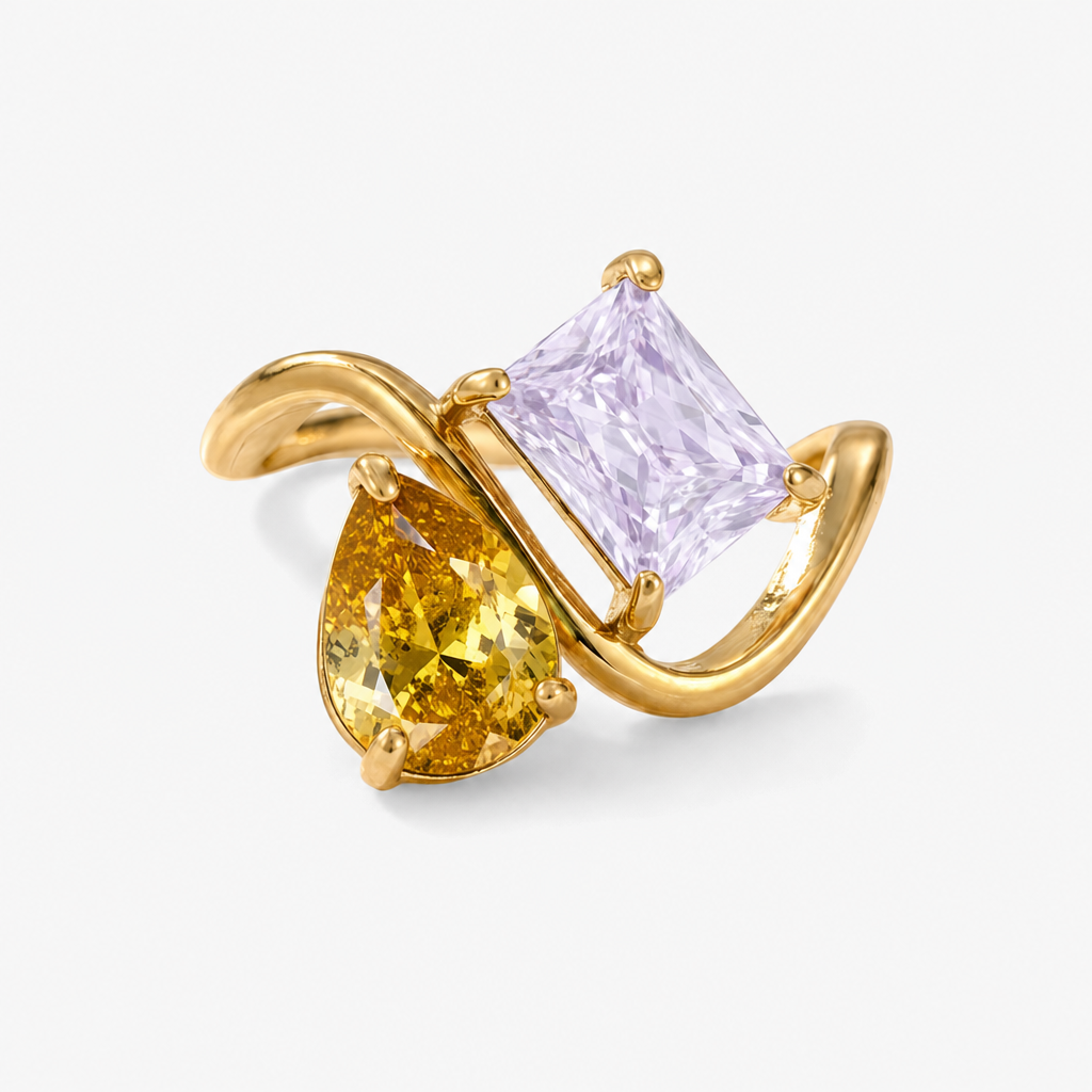 Verity Birthstone Duo Ring — November & June birthstones
