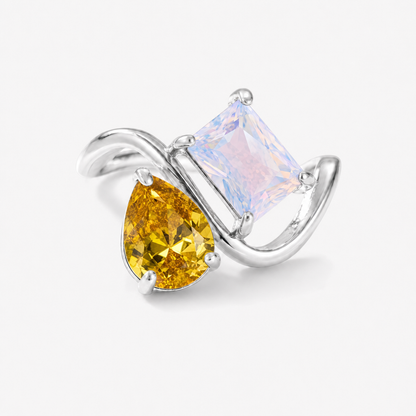 Verity Birthstone Duo Ring (Silver) — November & June birthstones