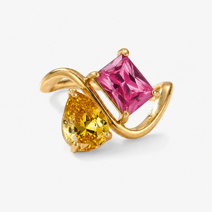 Verity Birthstone Duo Ring — November & July birthstones