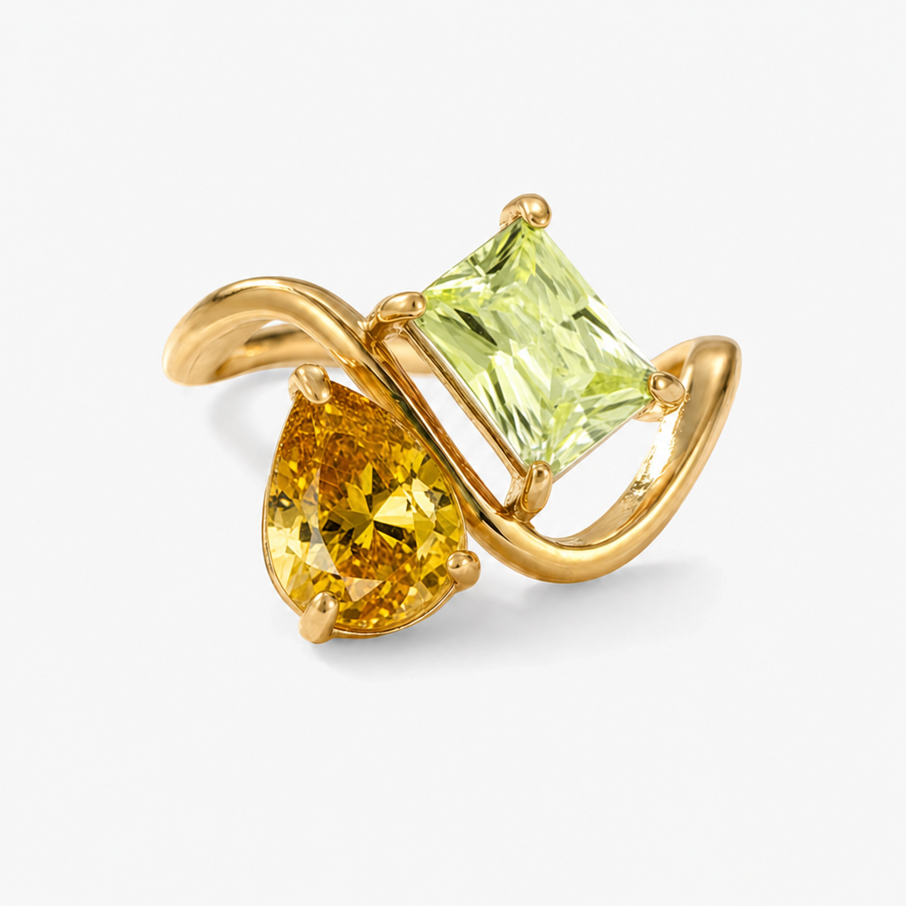 Verity Birthstone Duo Ring — November & August birthstones