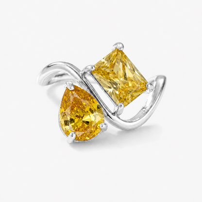 Verity Birthstone Duo Ring (Silver) — November & November birthstones