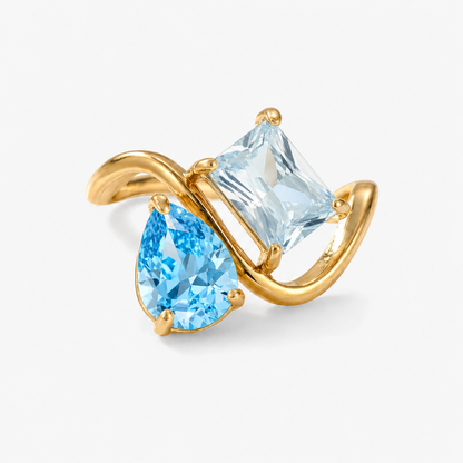 Verity Birthstone Duo Ring — December & March birthstones