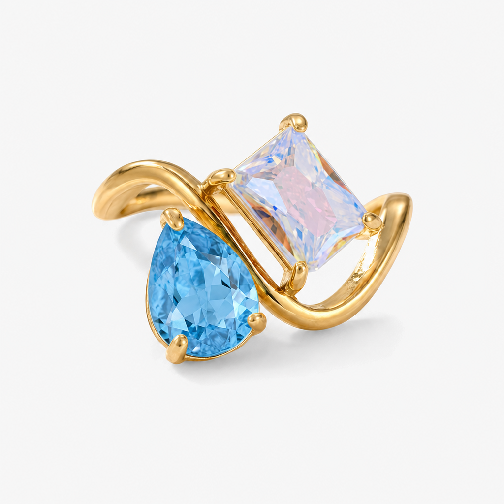 Verity Birthstone Duo Ring — December & June birthstones