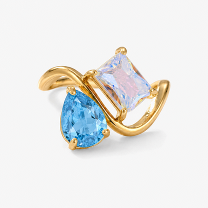 Verity Birthstone Duo Ring — December & June birthstones