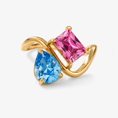 Verity Birthstone Duo Ring — December & July birthstones