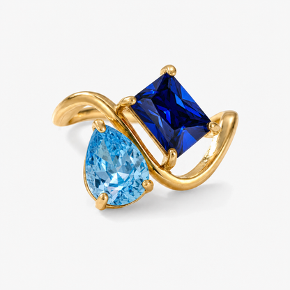 Verity Birthstone Duo Ring — December & September birthstones