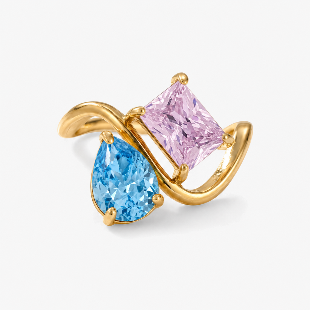 Verity Birthstone Duo Ring — December & October birthstones