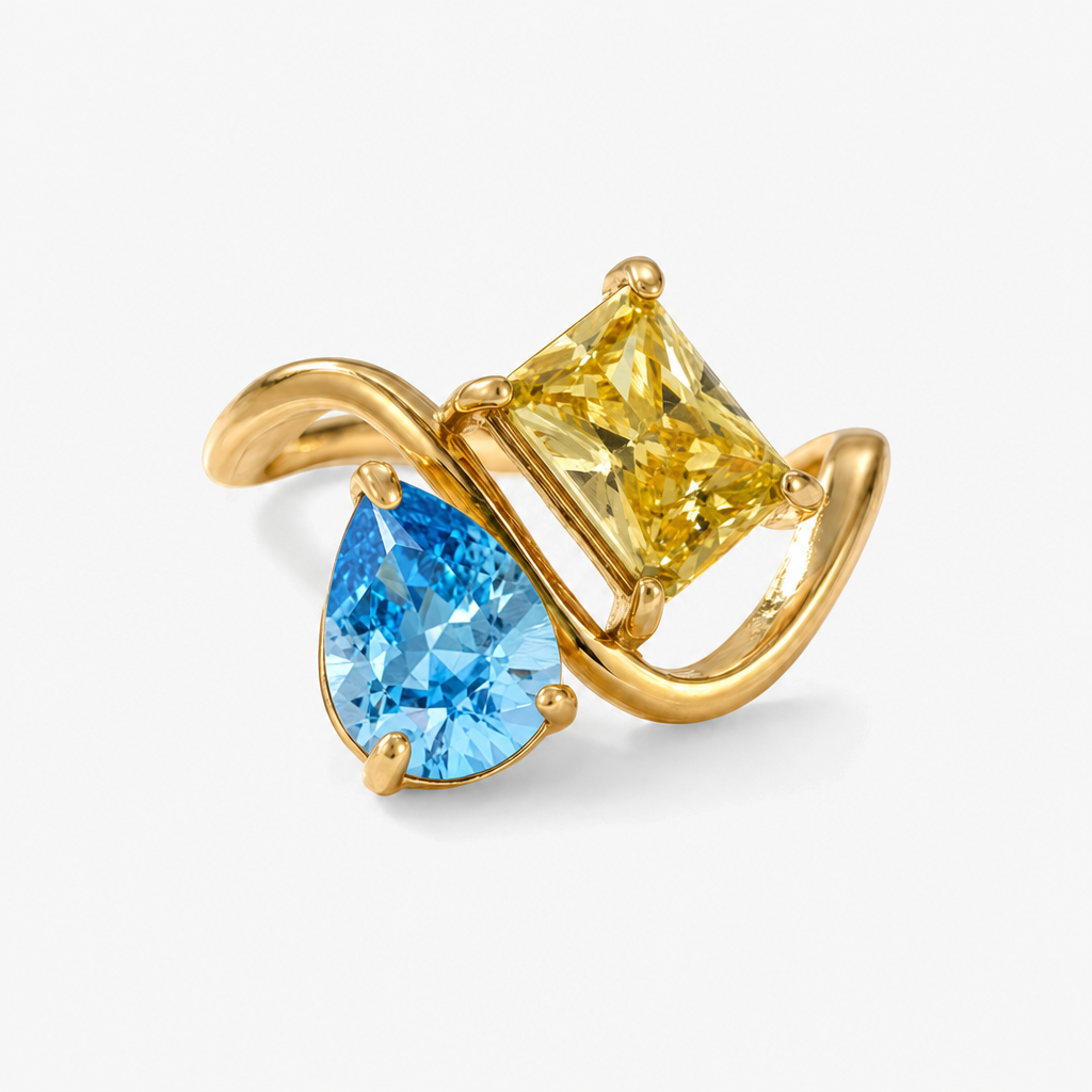 Verity Birthstone Duo Ring — December & November birthstones