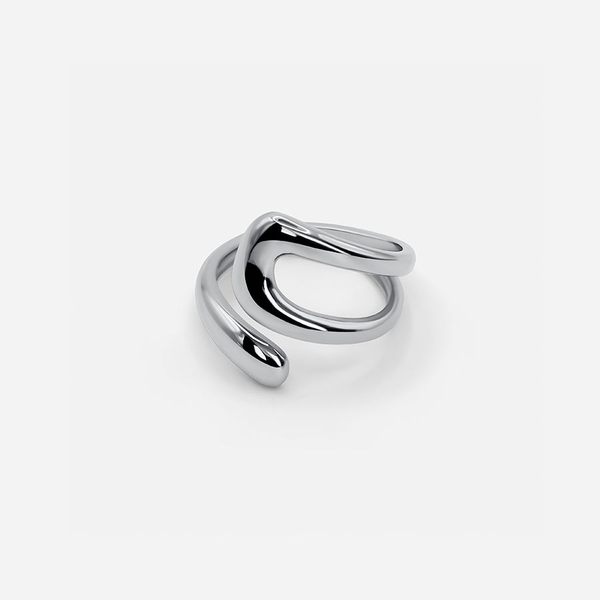 Sculptural Adjustable Ring - Silver