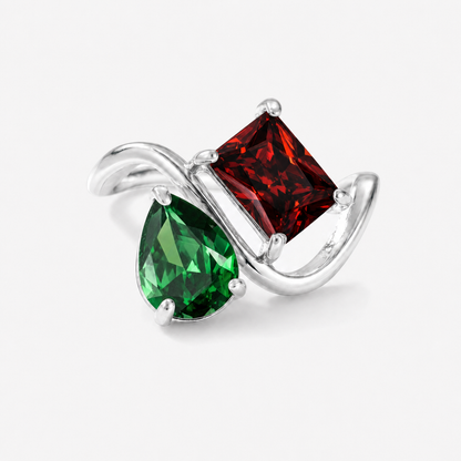 Verity Birthstone Duo Ring (Silver) - May & January birthstones