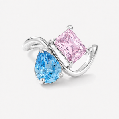 Verity Birthstone Duo Ring (Silver) - December & October birthstones