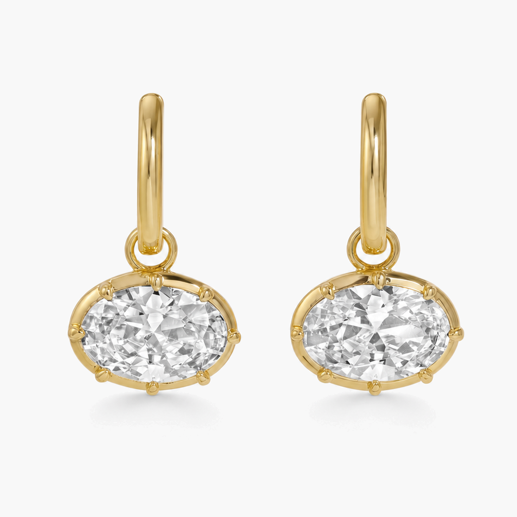 Gold Floating Diamond Earrings