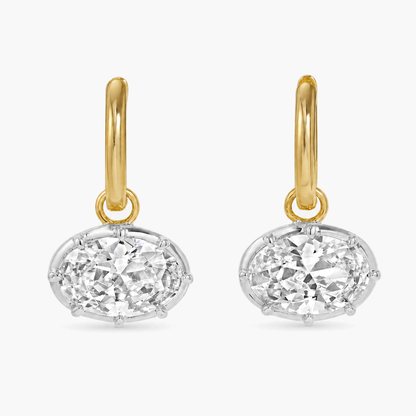 Mixed Metal Floating Diamond Earrings